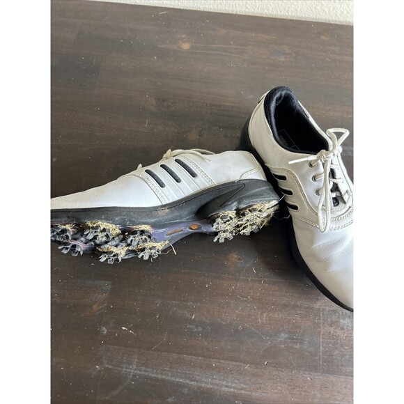 Adidas White Brown Z-Traxion Golf Shoes Oxford Style EVN791003 Men's Size 7.5 - Picture 3 of 11